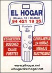 Ferreteria EL HOGAR c.Elcano nº18 Bilbao TEL.94-4211935