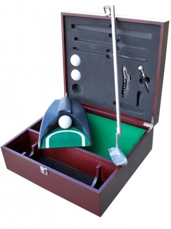 Estuche de vino con juego de golf